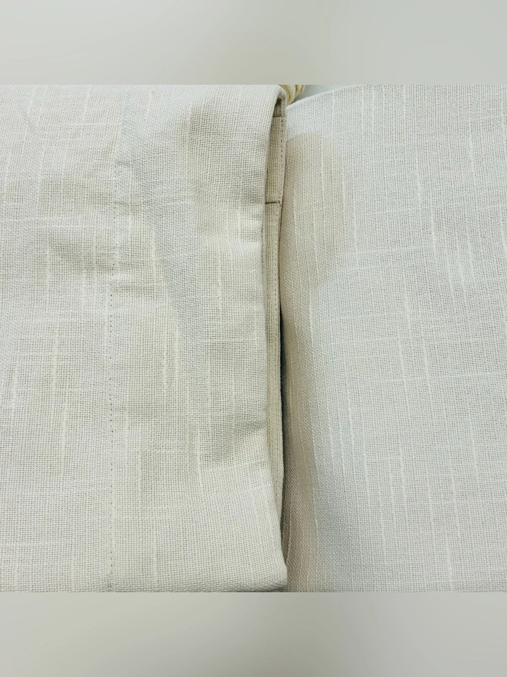 QUINCE Set Of 2 48x96 Cotton Slub Room Darkening Curtains Natural 9938